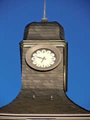 Black tower with clock