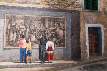 Sardinia, Italy: mural paintings "murales" in Fonni