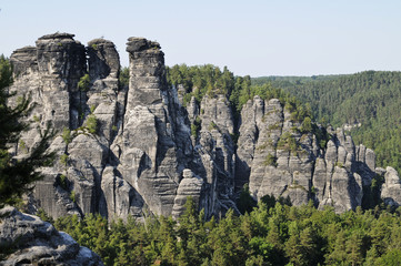Fototapeta na wymiar Elbsandsteingebirge, Drezno, Saksonia, Niemcy