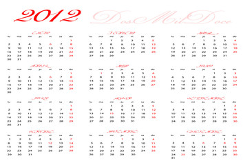 Calendario 2012