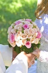 Bridal bouquet on wedding day