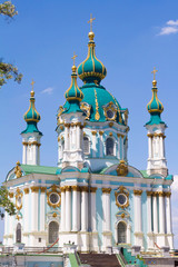 Fototapeta na wymiar St. Andrew's church in Kyiv, Ukraine