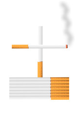 Stop smoking - danger of cigarettes - vector illustration