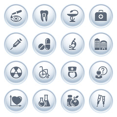 Medicine web icons on buttons, set 2