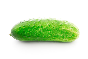 green cucumber isolated over a white background.
