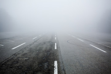 road in the fog