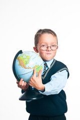 Fototapeta premium The boy with the globe