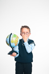 Fototapeta premium The boy with the globe