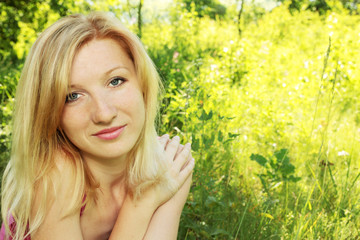 Fototapeta premium woman on nature
