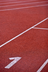 Fototapeta premium Sport grounds concept - Athletics Track Lane Numbers