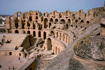 el djem, roman amphitheater, tunisa