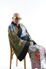 fashion grandpa with kimono