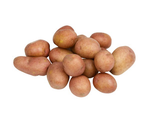 Fototapeta na wymiar fresh mini potatoes on a white background
