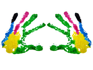 Impress&atilde;o com duas m&atilde;os