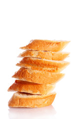 Sliced bread isolated on white