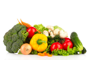 A set of fresh vegetables isolated on white