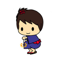 線香花火と浴衣