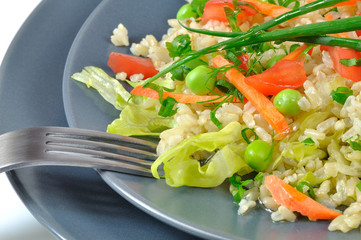 risotto z warzywami i zielonym groszkiem