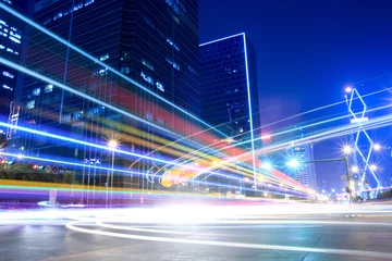 light trails on the street