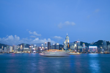 Hong Kong harbour at dusk