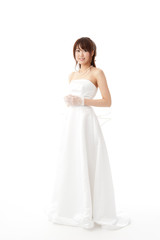 Fototapeta na wymiar piękne kobiety azjatyckie na sobie suknię ślubną