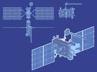 Vector hi-detailed glonass satellite