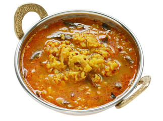 yellow mung dal curry in kadai
