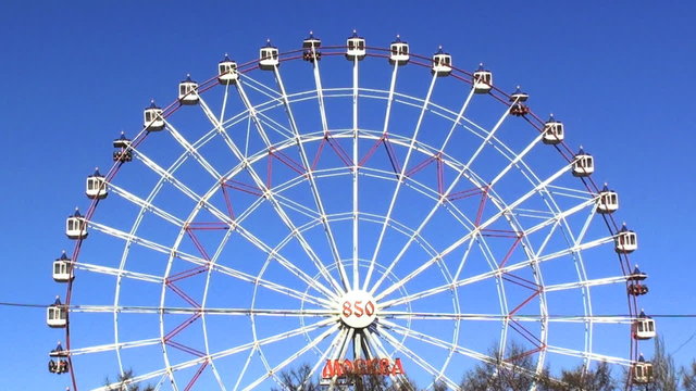 Ferris wheel on the blue sky in hd.