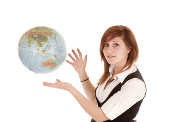 hands out globe
