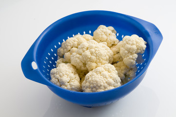 Blumenkohlröschen im Abtropfsieb