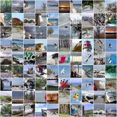 Deurstickers Collage Ferienzeit am Ostseestrand auf Rügen © twystydigi