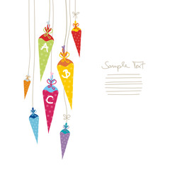 First Day of School Cones Coloured ABC