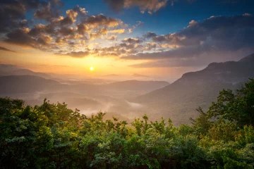Fototapeten Sonnenaufgang Blue Ridge Mountains malerische Nantahala NC Appalachen © Dave Allen