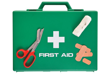First Aid kit isolated with clipping path