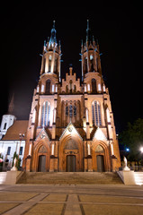Red basilica in Bialystok, Poland