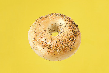 Bagel with Yellow Background