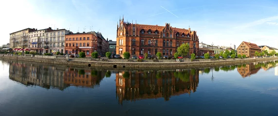 Foto op Canvas Panorama with buildings over the Brda in Bydgoszcz, Poland © CCat82