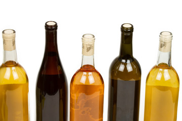 Assorted Bottles of Wine with White Background