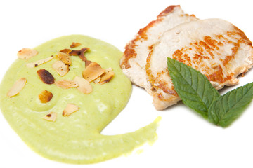 côte de port purée de brocolis