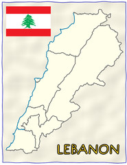 Lebanon political division national emblem flag map