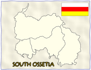 South Ossetia political division national emblem flag map