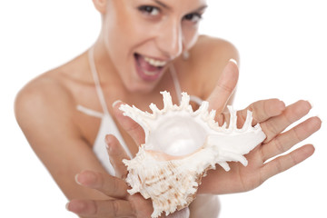 Girl with shell