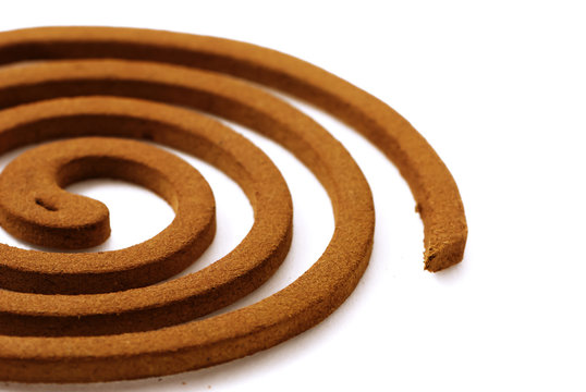 Mosquito Coil Isolated On A White Background