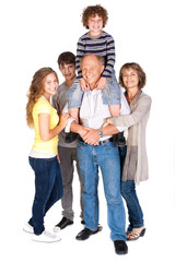 Obraz premium Joyful family of five