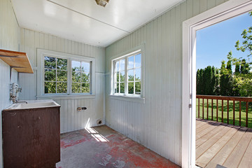 Old historical laundry room interior from US Northwest 1856.