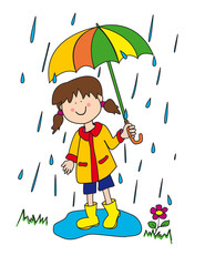 Little girl with umbrella