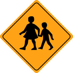 Children crossing school warning sign