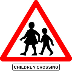 Children crossing school warning sign