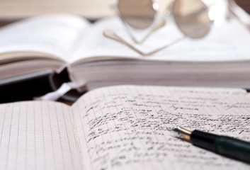 books and volumes on the table