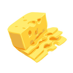 piece of cheese isolated on a white background